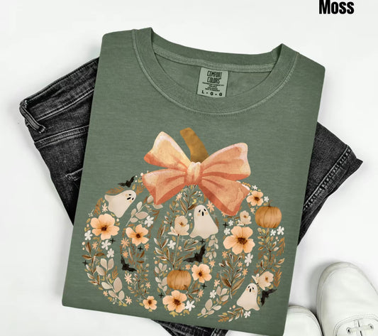 Floral Ghost Pumpkin