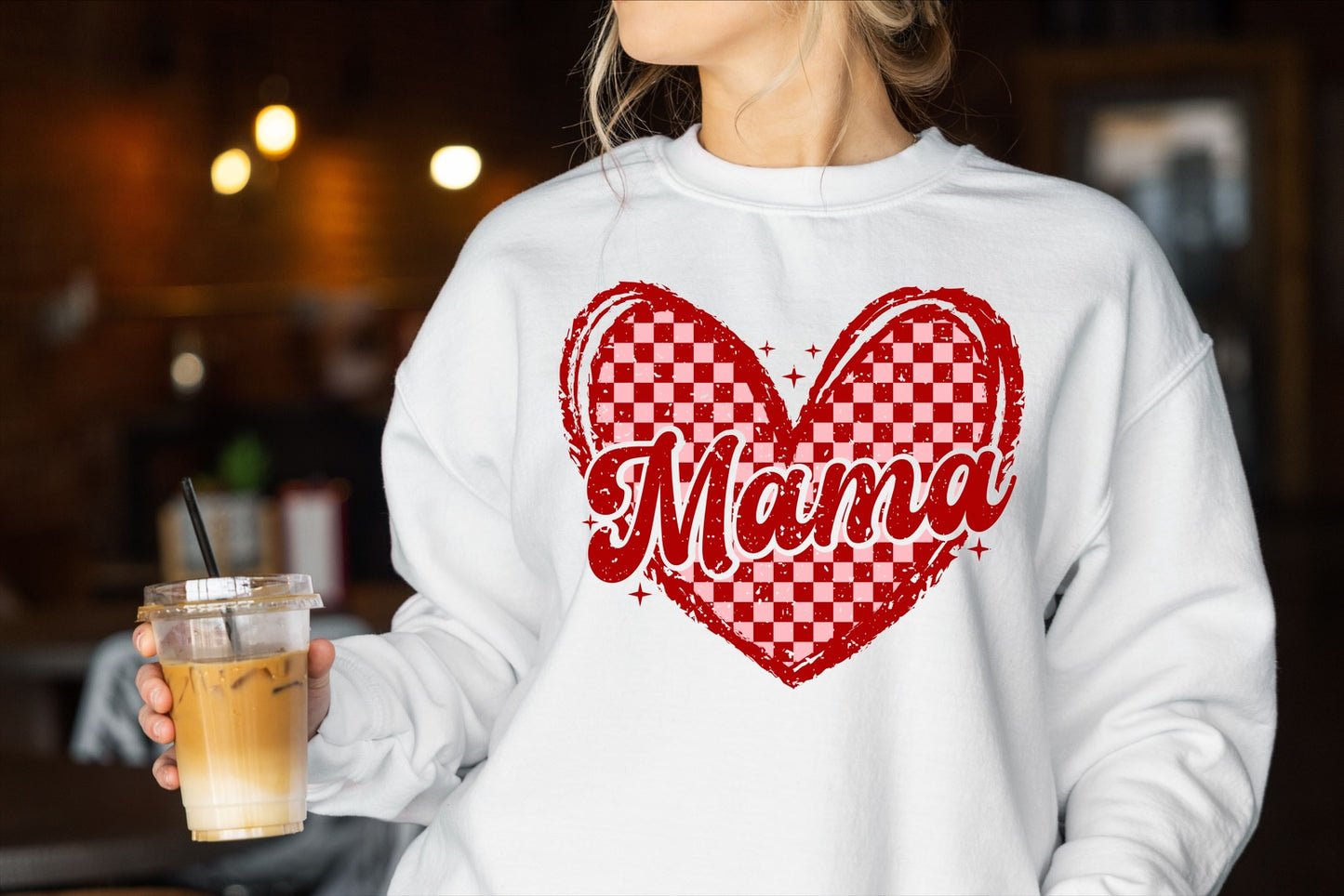 Mama Checkered Heart