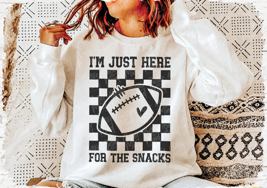 Here for the snacks checkered