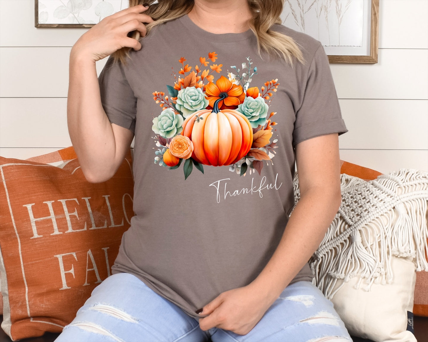 Thankful floral pumpkin