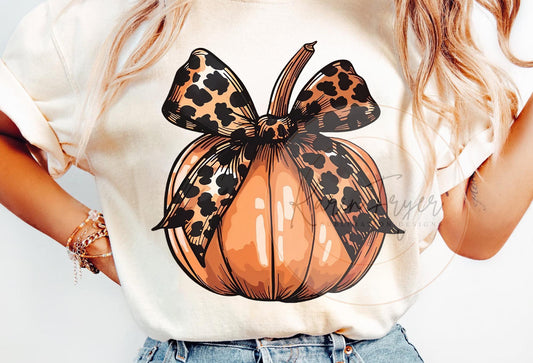 Leopard bow pumpkin